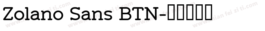 Zolano Sans BTN字体转换